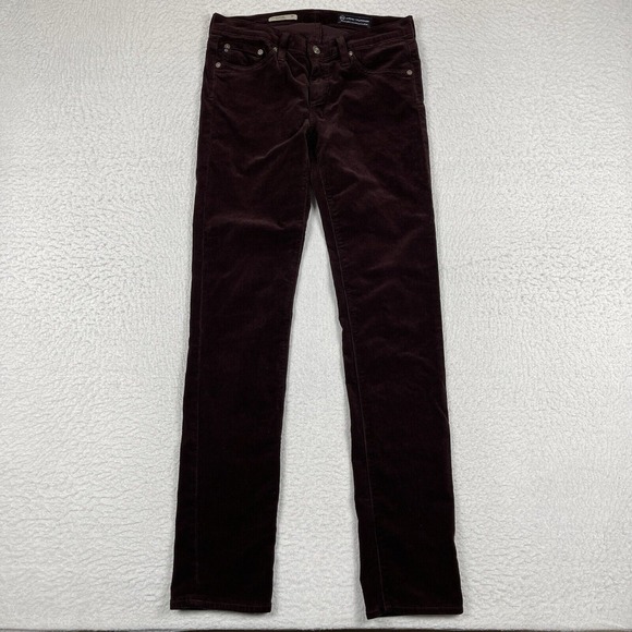 AG Adriano Goldschmied Pants Womens 27 Corduroy Low‎ Rise Stevie Slim Straight - Picture 1 of 14